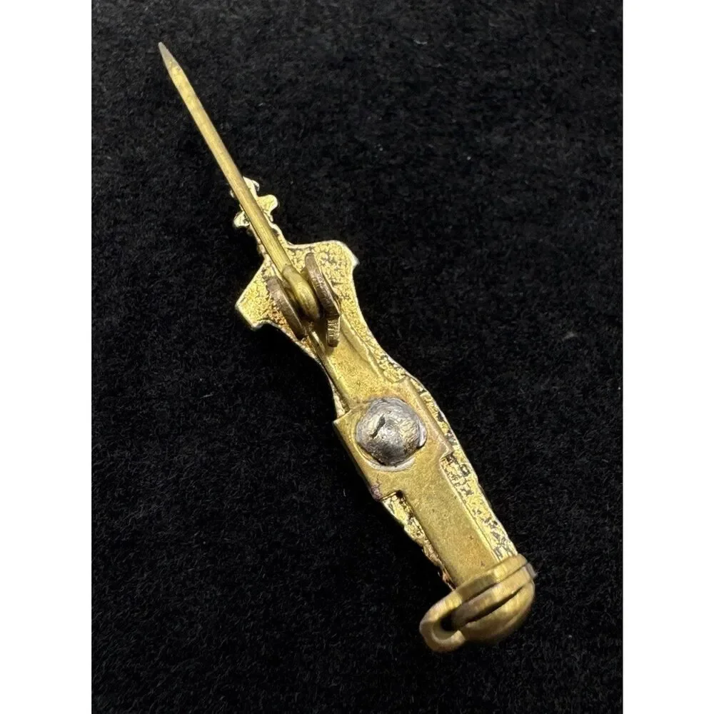 Vintage Gold Tone Petite Dress Form Mannequin Seamstress Small Pin Brooch Unique